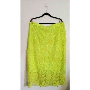 Eloquii neon lace pencil skirt.